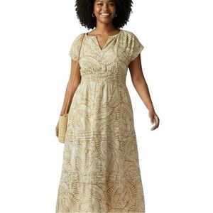 Rachel Zoe Linen Blend Maxi Dress Size Large Pockets Tiered Coastal Grandma